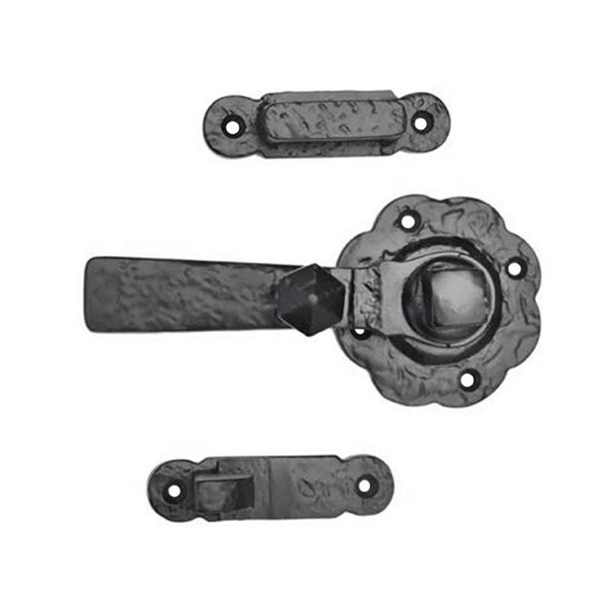 Ring Iron Gate Latch - Black Powder Coated