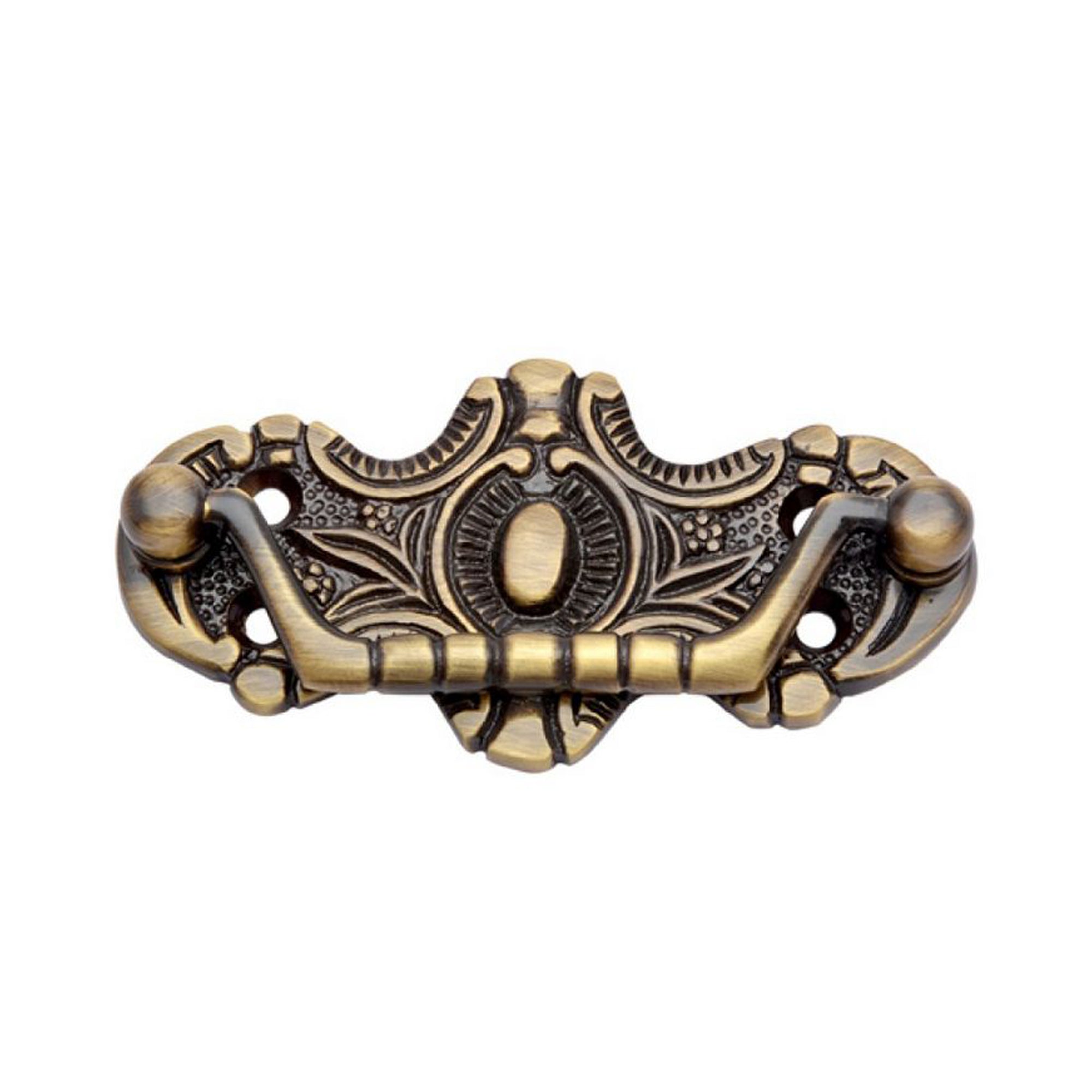 Brass Decorative Drop Pull - Antique Brass