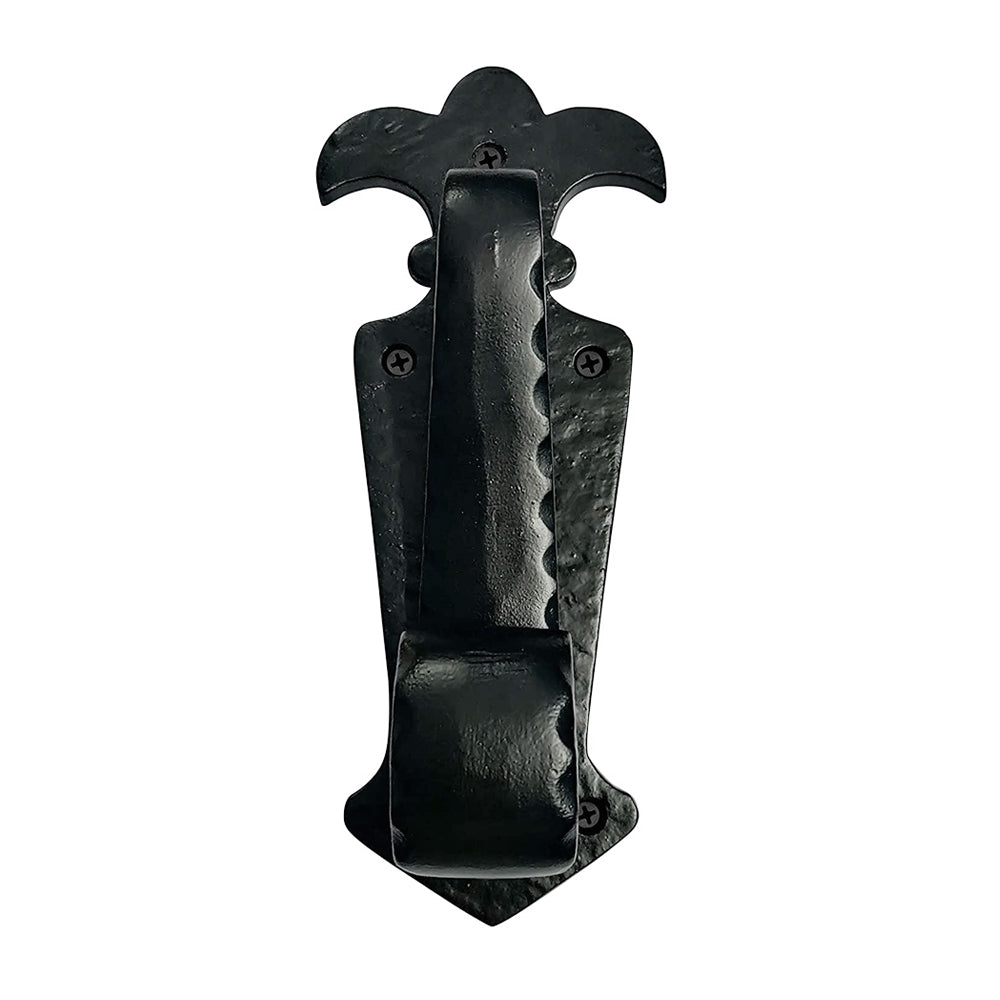 "Leummim" Black Cast Iron Door Knocker - Black Powder Coated Finish