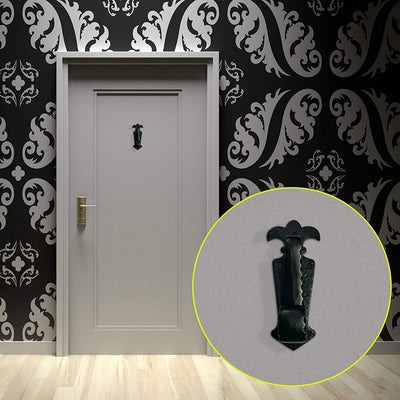 "Leummim" Black Cast Iron Door Knocker - Black Powder Coated Finish