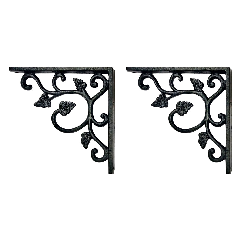 Cast Iron Self Bracket - Black Powder Coated Finish