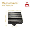 Wave Design Black and Silver Square Knob - Black Antique Finish